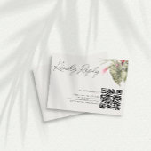 Eenvoudige Tropische Bloemen QR Code RSVP-Kaart RSVP Kaartje