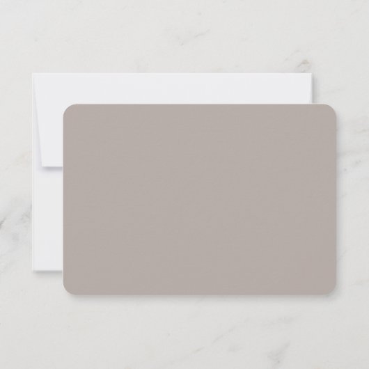 Eenvoudige Tropische Bloemen Taupe Maaltijd keuze RSVP Kaartje (Achterkant)