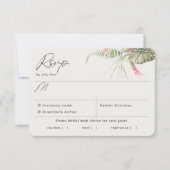 Eenvoudige Tropische Bloemen Taupe Maaltijd keuze RSVP Kaartje (Voorkant)