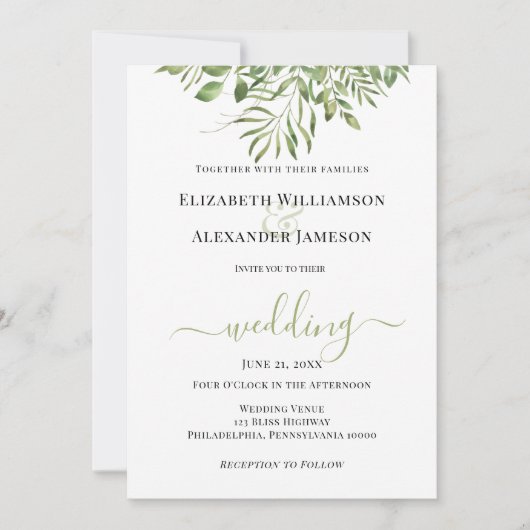 Eenvoudige Tropische Foliage Aankondiging (Voorkant)