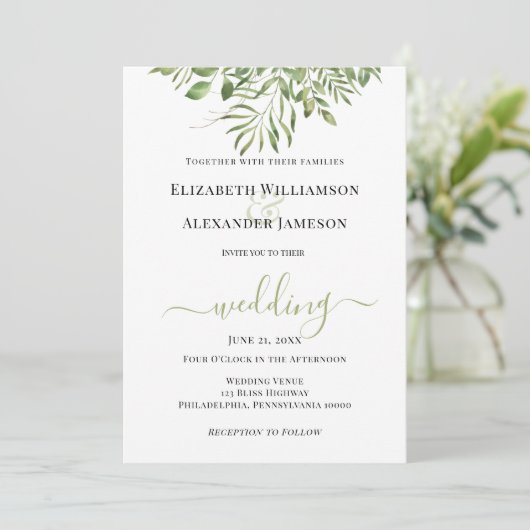 Eenvoudige Tropische Foliage Aankondiging (Staand voorkant)