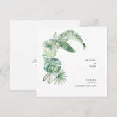 Eenvoudige Tropische Foliage bespaart het datumvie Save The Date (Voorkant / Achterkant)