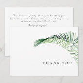 Eenvoudige Tropische Foliage Funeral Dank je Bedankkaart (Voorkant / Achterkant)