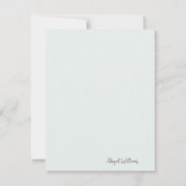 Eenvoudige Tropische Greenery Custom Seafoam 4.25  Notitiekaartje (Achterkant)