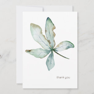 Eenvoudige Tropische Greenery Custom Seafoam 5x7 Bedankkaart