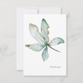 Eenvoudige Tropische Greenery Custom Seafoam Bedankkaart (Voorkant)