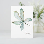 Eenvoudige Tropische Greenery Custom Seafoam Bedankkaart (Staand voorkant)