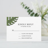 Eenvoudige Tropische Moderne Huwelijk RSVP Kaartje (Staand voorkant)