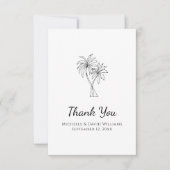 Eenvoudige Tropische Palmbomen Destination Wedding Bedankkaart (Voorkant)