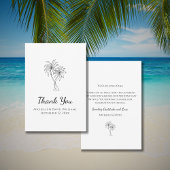 Eenvoudige Tropische Palmbomen Destination Wedding Bedankkaart