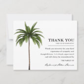 Eenvoudige tropische palmboom | Begrafenis Bedankkaart (Voorkant)