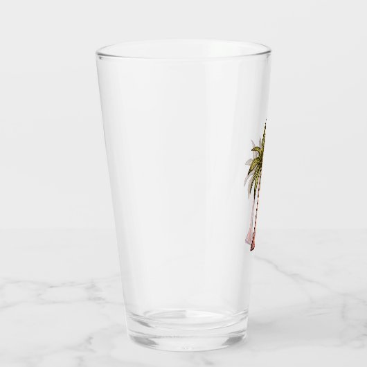 Eenvoudige Tropische Strand Palmbomen Tekenen Zome Glas (Rechts)