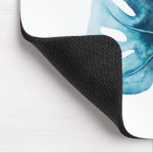 Eenvoudige Tropische Waterverf Blauw Blad Muismat (Hoek)