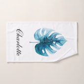 Eenvoudige Tropische Waterverf Monstera Leaf Handdoek (Handdoek)