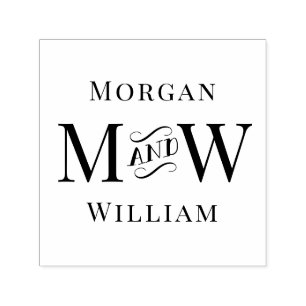 Eenvoudige Trouw 2 Beginletters Fancy “en” #1 Zelfinktende Stempel