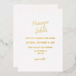 Eenvoudige Trouw Folie Uitnodiging