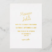 Eenvoudige Trouw Folie Uitnodiging (Voorkant)