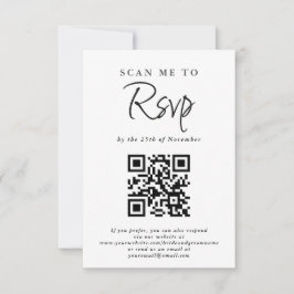 Eenvoudige Trouw-RSVP QR-code voor een Informele B RSVP Kaartje