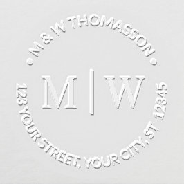 Eenvoudige Trouwdag 2 Initiaal Monogram Adres R