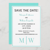 Eenvoudige Trouwdag 2 Initiaal Monogram VS Doe-het Save The Date (Voorkant / Achterkant)