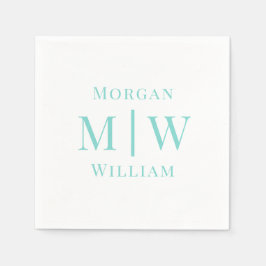 Eenvoudige Trouwdag 2 Initiaal Naam VS DIY Kleuren Servet