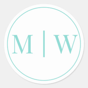 Eenvoudige Trouwdag 2 Initiele Monogram VS Doe-het Ronde Sticker