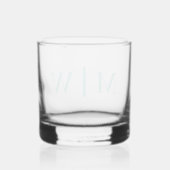 Eenvoudige Trouwdag 2 Initiele Monogram VS Doe-het Whisky Glas (Achterkant)