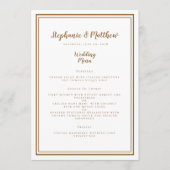 Eenvoudige Trouwdag Ruwbruin Moderne Chic Diner Menu (Voorkant)