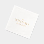 Eenvoudige trouwdatum en achternaam folie servetten (Links)