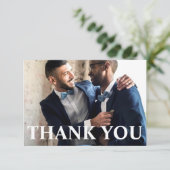 Eenvoudige trouwfoto dank je wel bedankkaart (Staand voorkant)