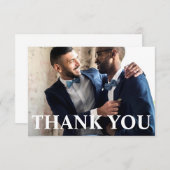 Eenvoudige trouwfoto dank je wel bedankkaart (Voorkant / Achterkant)