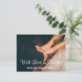 Eenvoudige trouwfoto Liefde & Bedankt Briefkaart (Staand voorkant)