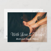 Eenvoudige trouwfoto Liefde & Bedankt Briefkaart (Voorkant / Achterkant)