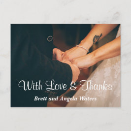 Eenvoudige trouwfoto Liefde & Bedankt Briefkaart