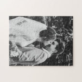 Eenvoudige trouwfoto pasgetrouwd koppel  legpuzzel (Horizontaal)