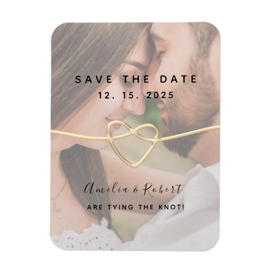 Eenvoudige trouwfoto Save The Date Magneet (Verticaal)