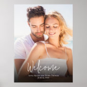 Eenvoudige trouwfoto welkom teken poster (Voorkant)