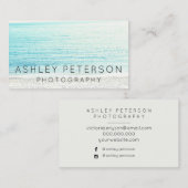 Eenvoudige trouwfotografie strandtypografie visitekaartje (Voorkant / Achterkant)