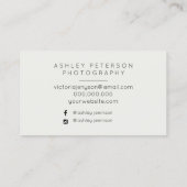 Eenvoudige trouwfotografie strandtypografie visitekaartje (Achterkant)