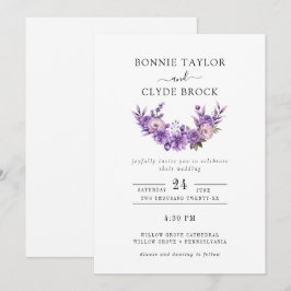 Eenvoudige Trouwkaart met Delicate Bloemkunst Save The Date