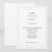 Eenvoudige trouwkaart met gouden rand kaart (Voorkant / Achterkant)