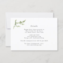 Eenvoudige Trouwkaart met groen voor trouwdetails Kaart