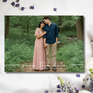 Eenvoudige Trouwkaart Met Meerdere Foto's Save The Date