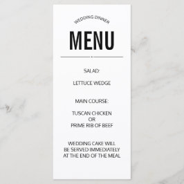 eenvoudige trouwmenu aangepaste sjabloon eenvoudig menu