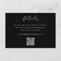 Eenvoudige Trouwmoderne Handgeschreven Details QR-