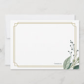 Eenvoudige Trouwreceptie te midden van het Loofwer Kaart (Achterkant)