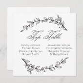 Eenvoudige trouwtafel. Botanische zitplaatskaart Kaart (Voorkant / Achterkant)