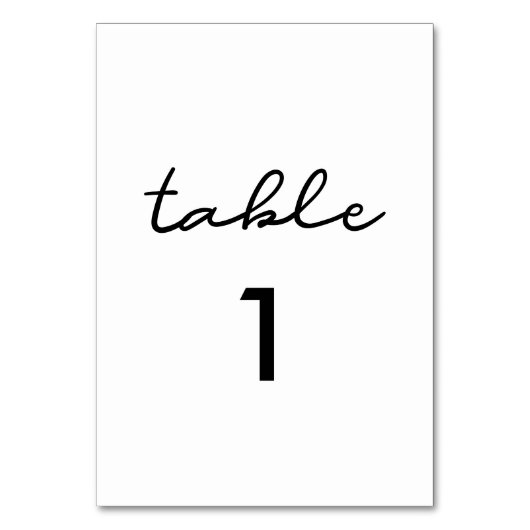 Eenvoudige trouwtafel nummer kaart (Achterkant)