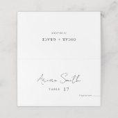 Eenvoudige Trouwtafel Plaats Kaart Naam & Maaltijd Plaatskaartje (Buitenkant ongevouwen)