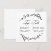 Eenvoudige trouwtoptafel. Botanische zitplaats Kaart (Voorkant / Achterkant)